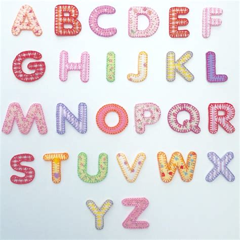 Embroidered Iron On Patchwork Alphabet Letters Pink Pineapple Home