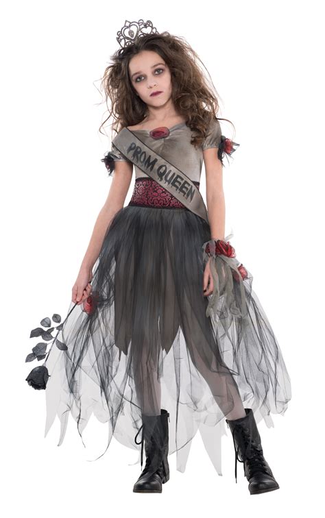 Kids Zombie Prom Queen Girls Halloween Party Fancy Dress Teen Costume