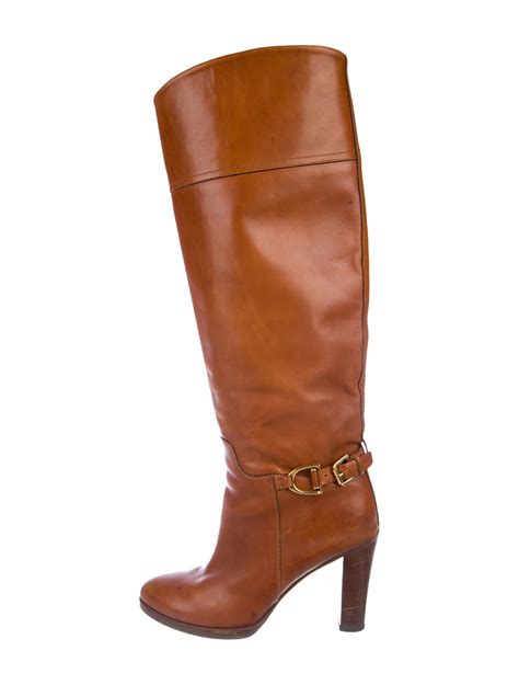 ralph lauren leather knee high boots shoes wyg48133 the realreal