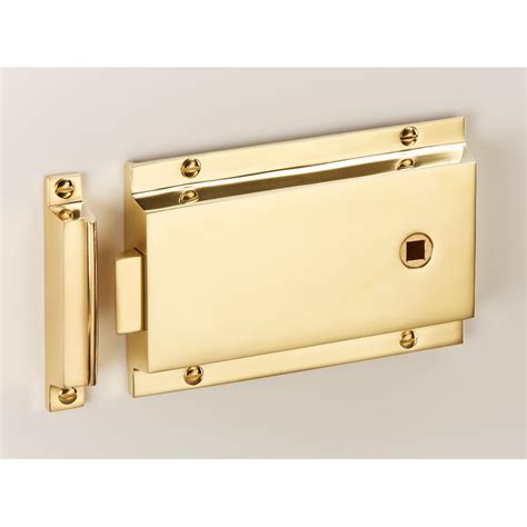 5 130mm Satin Brass Surface Mounted Rim Latch For Door Knobs And Ring