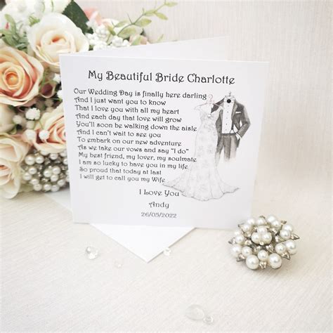 To My Bride On Our Wedding Day Personalised Wife Wedding Day Etsy Uk
