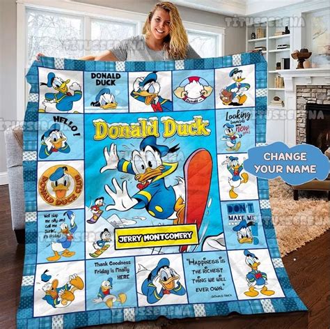 Personalized Disney Donald Duck Blanket Donald Duck Quilt Etsy