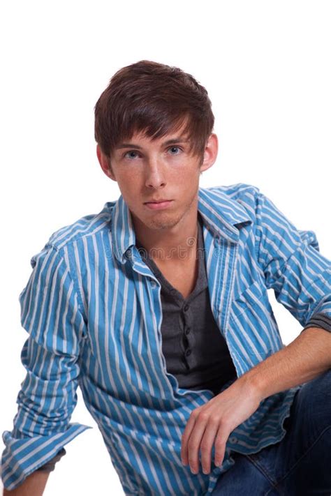 Young Man In Blue Stock Photo Image Of Adult Casual 16819926