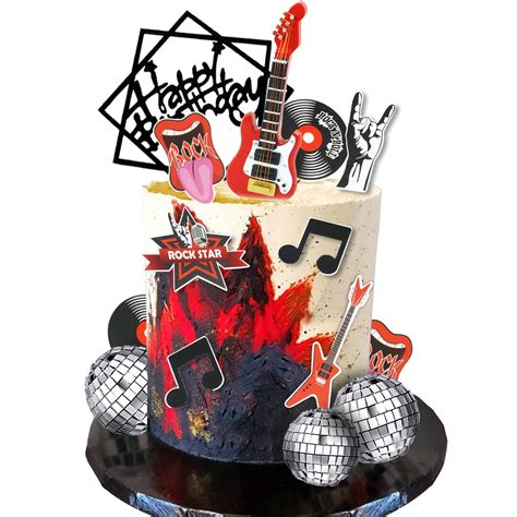 Buy Guitar Cake Toppers Music Theme Birthday Cake Toppers Electric