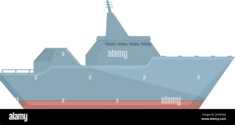 Naval Ship Icon Cartoon Vector Military Navy War Boat Stock Vector