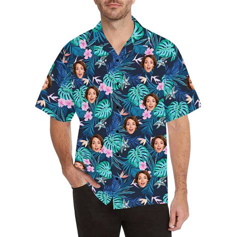 Custom Face Hawaiian Shirtpersonalized Faces On Aloha Etsy