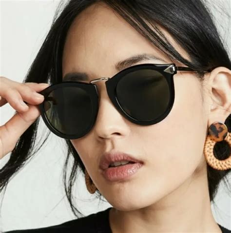 Karen Walker Sunglasses Harvest Black Monochromatic Tinted Lenses No