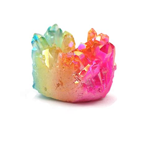 Rainbow Aura Quartz Cluster Shop Energy Muses Rainbow Crystals