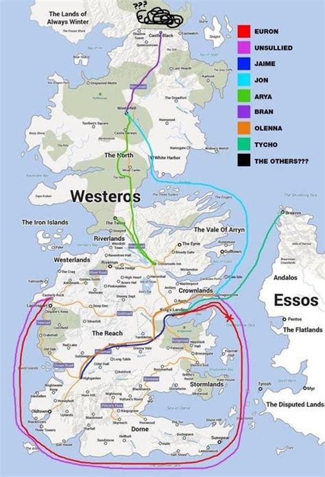 Game Of Thrones Map Shows Season 7 Travel Paths Game Of Thrones Map