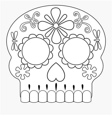 Printable Sugar Skull Mask Template Free Transparent Clipart Clipartkey