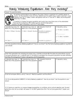 Hardy weinberg problem set answer key. Hardy Weinberg Equilibrium Biology Homework Worksheet by Science With Mrs Lau