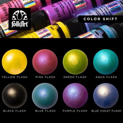 Folkart Color Shift Gloss Acrylic Craft Paint 8 Color Set Michaels