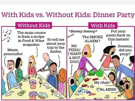 With Kids Vs Without Kids Dinner Party Without Kids Mmm Proudmummy