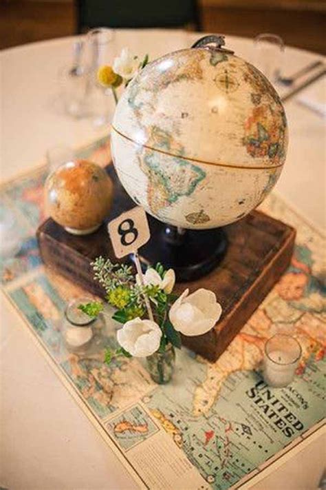 20 Awesome Travel Themed Wedding Ideas Travel Centerpieces Wedding Table Centerpieces