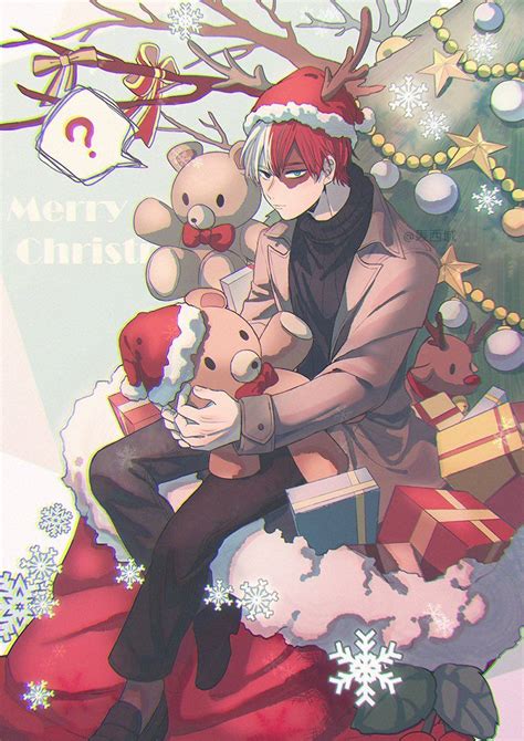 Character Todoroki Shouto Merry Christmas Arte Delle Anime