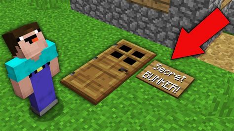 Minecraft Noob Vs Pro Noob Found Secret Bunker Door In Dirt Challenge