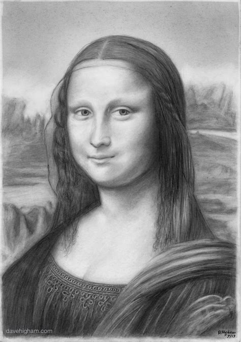 A Pencil Portrait Of The Mona Lisa Dave Higham