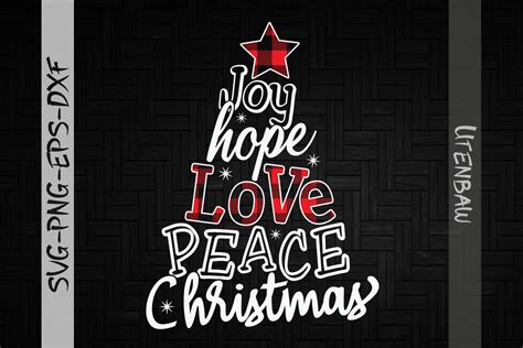 Xmas Tree Joy Hope Love Peace Christmas Graphic By Utenbaw · Creative