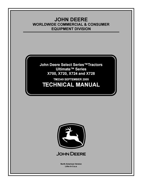JOHN DEERE X720 LAWN & GARDEN TRACTOR Service Repair Manual by ...