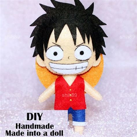 Anime One Piece Luffy Handmade Hanging Plush Doll Toy Keychain Bag T