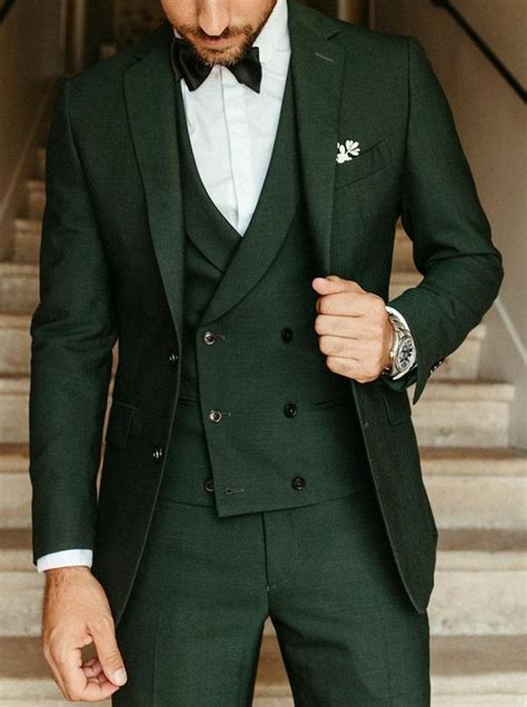 Men Suit Dark Green Wedding Suit Groom Wear Suit Piece Suit Etsy Wedding Suits Groom