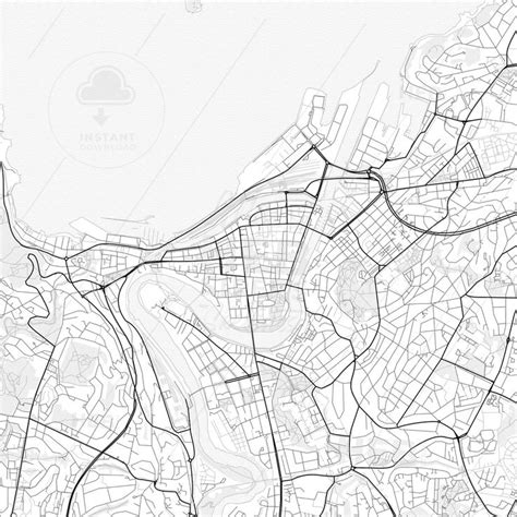 Nice Bright Vector Map Of Trondheim Tr Ndelag Norway With Fine Structures For Download This