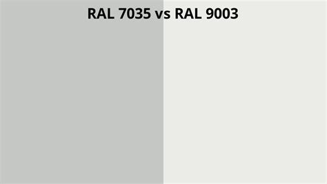 RAL 7035 Vs 9003 RAL Colour Chart UK