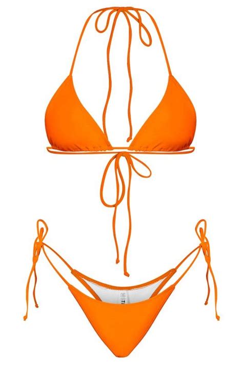 Teeny Bikini Orange Orange Bikini Bikinis Orange Bikini Set