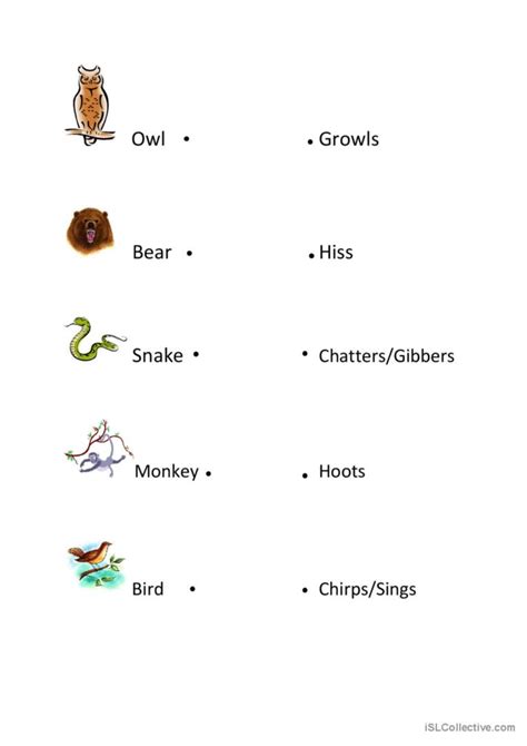 Animal And Their Sounds English Esl Worksheets Pdf And Doc