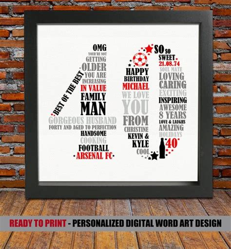 40th birthday gift, 40th birthday gift for women, women birthday gifts, 40th birthday jewelry, 40th birthday bracelet, big 40 40 coolest gifts to make for mom. Personalized 40th Birthday Gift for Him 40th by BlingPrints