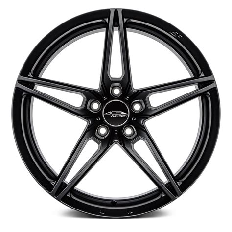 Matte black with matte clear coat. ACE ALLOY® AFF01 Wheels - Matte Black Rims