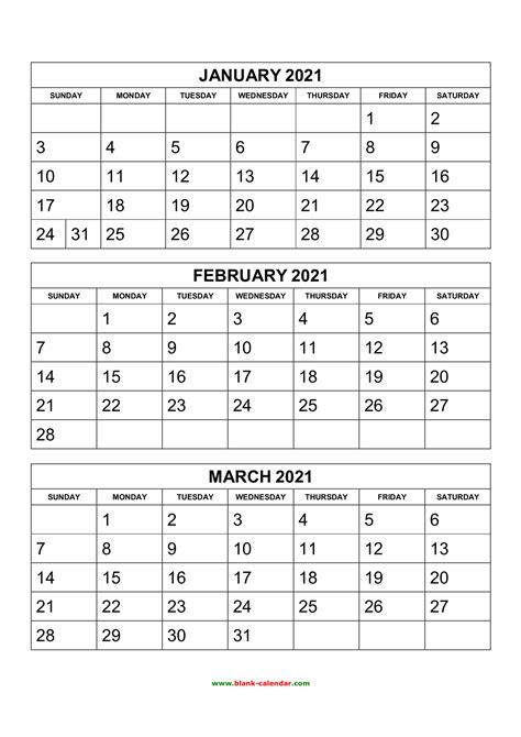 2021 Yearly Calendar With Boxes Calendar Template Pri