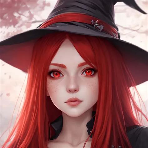 Potrait Of Beautiful Red Haired Witch Girl Witch Ha Openart