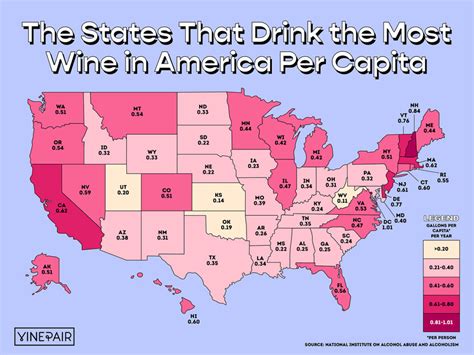 The States That Drink The Most Wine In America 2022 Map Vinepair