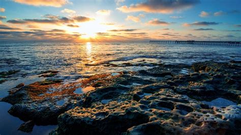 Ocean Beach Shoreline San Diego Wallpaper Download High