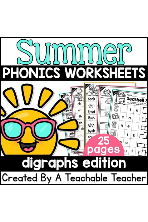 Summer Review Digraphs Activities No Prep Phonics Worksheets A