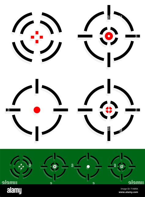 Vector Illustration Of Crosshair Reticle Target Mark Set Four