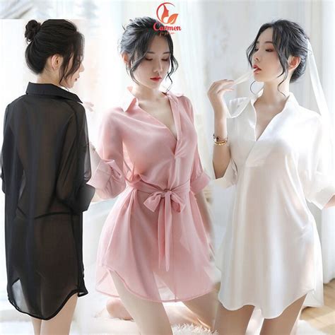 Jual Lingerie Piyama Set G String Model Kimono Wanita Transparan Baju Tidur Wanita Blouse