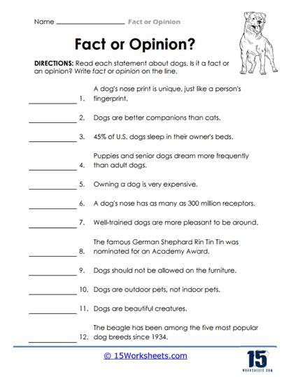 Fact Or Opinion Worksheets Worksheets Com