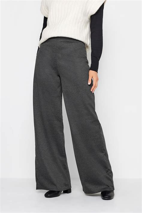 Lts Tall Womens Charcoal Grey Wide Leg Trousers Long Tall Sally