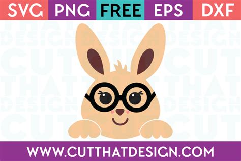 Free SVG Easter Bunny wearing Glasses Cut That Design