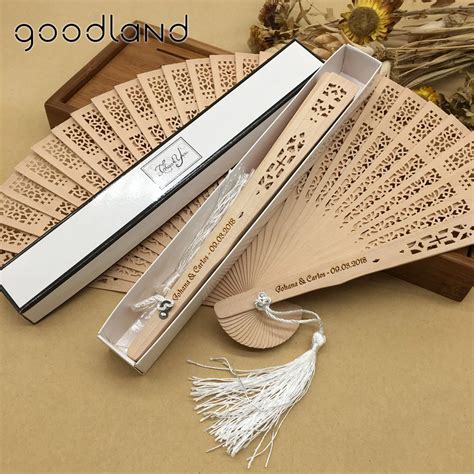 Free Shipping 30pcs Personalized Asian Pocket Folding Fan Wooden Carved