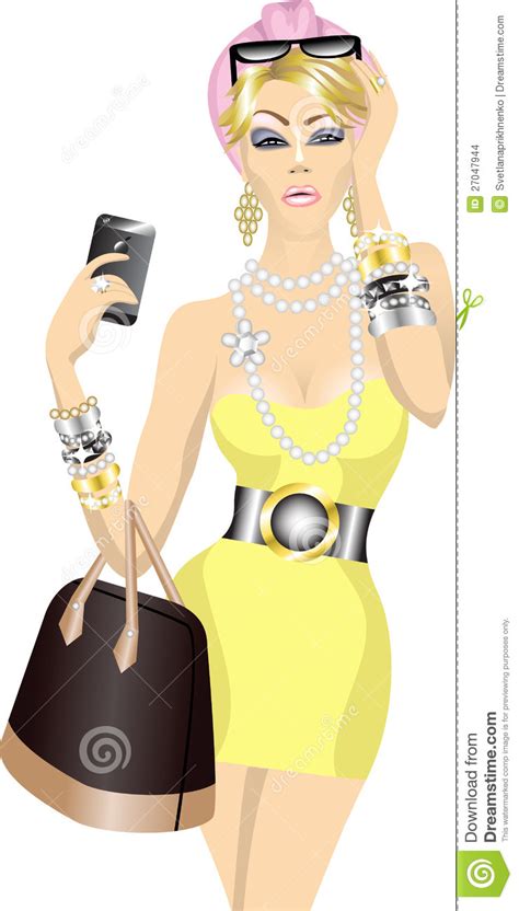 Check spelling or type a new query. Rich Woman With Bag And Mobile Phone Stock Images - Image ...