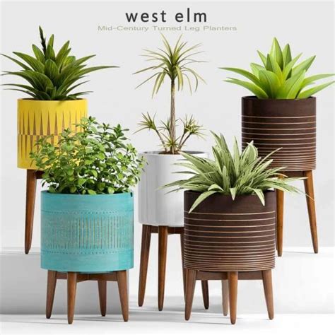 West Elm Mid Century Planter 3d Model Price Render Rendering