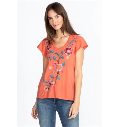 Grace Flutter Sleeve Tee Living Coral Johnny Was Womens Tees And Tanks Sherbrooke Visible