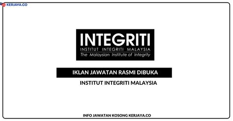 Jawatan Kosong Terkini Institut Integriti Malaysia Ketua Pegawai
