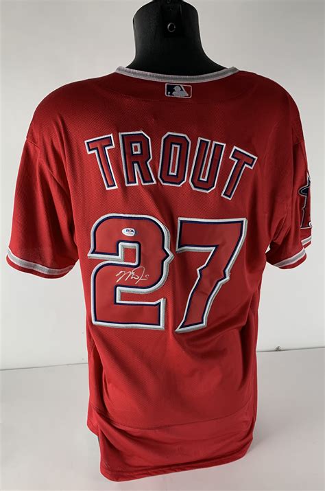 Lot Detail Mike Trout Signed Los Angeles Angels Jersey Psadna