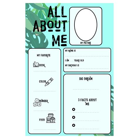 6 Best Images Of Student All About Me Printable All About Me Student