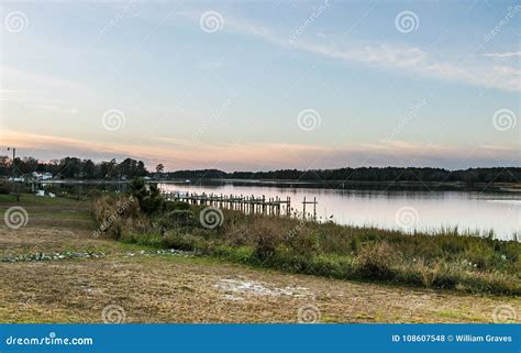 Beautiful Indian River Waterfront In Rural Delaware Stock Photo Image