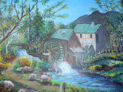 Old Mill Painting By Treavor Pence Fine Art America
